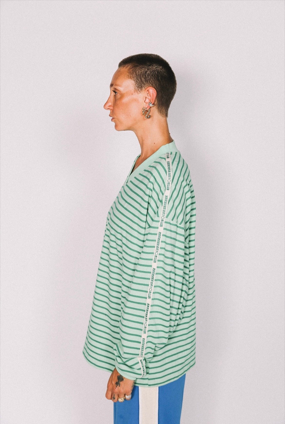 NAUTICAL LONG SLEEVE TEE - SHAMROCK THIN STRIPE
