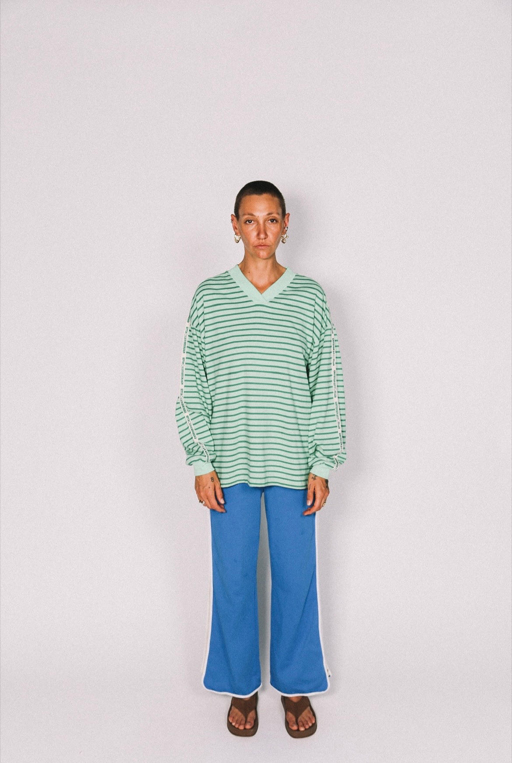 NAUTICAL LONG SLEEVE TEE - SHAMROCK THIN STRIPE
