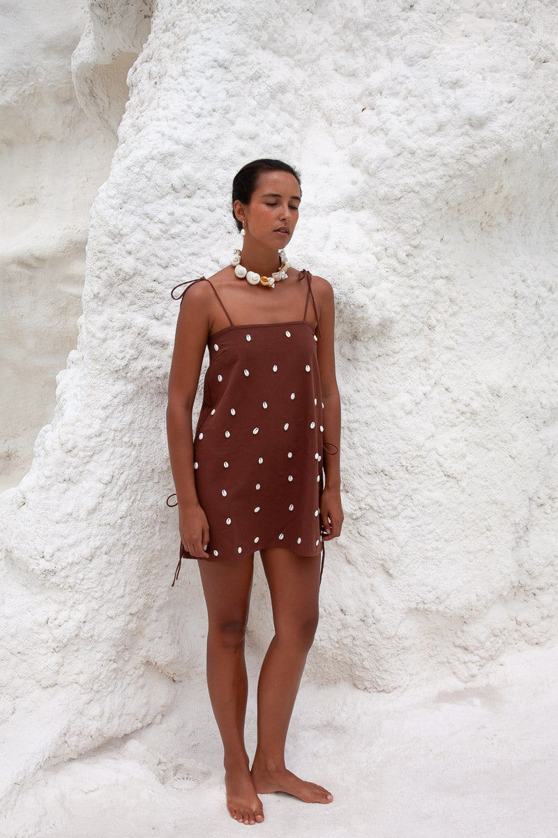Dede Cowrie Shell Beaded Dress