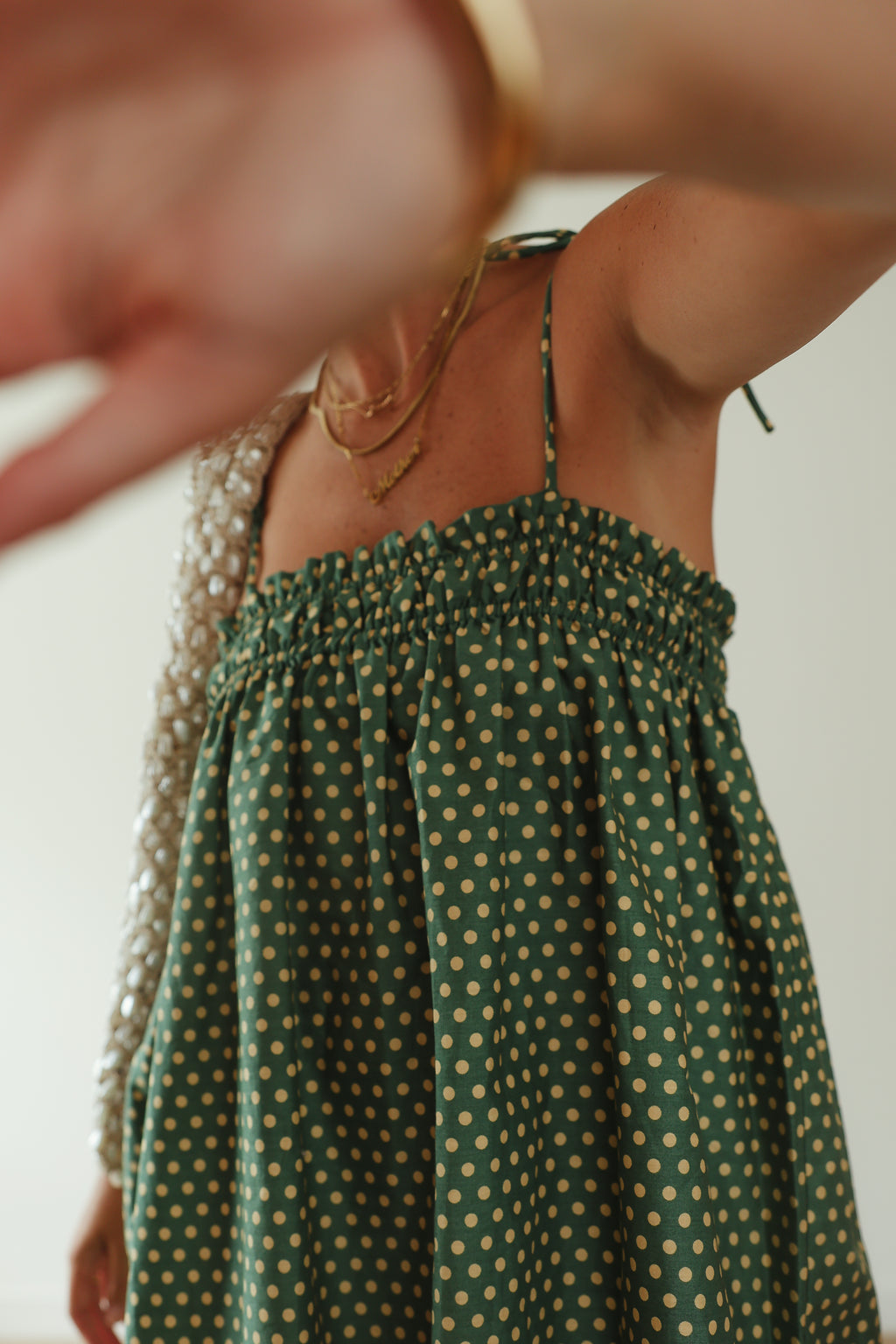 Dotty Dress | Green+ yellow