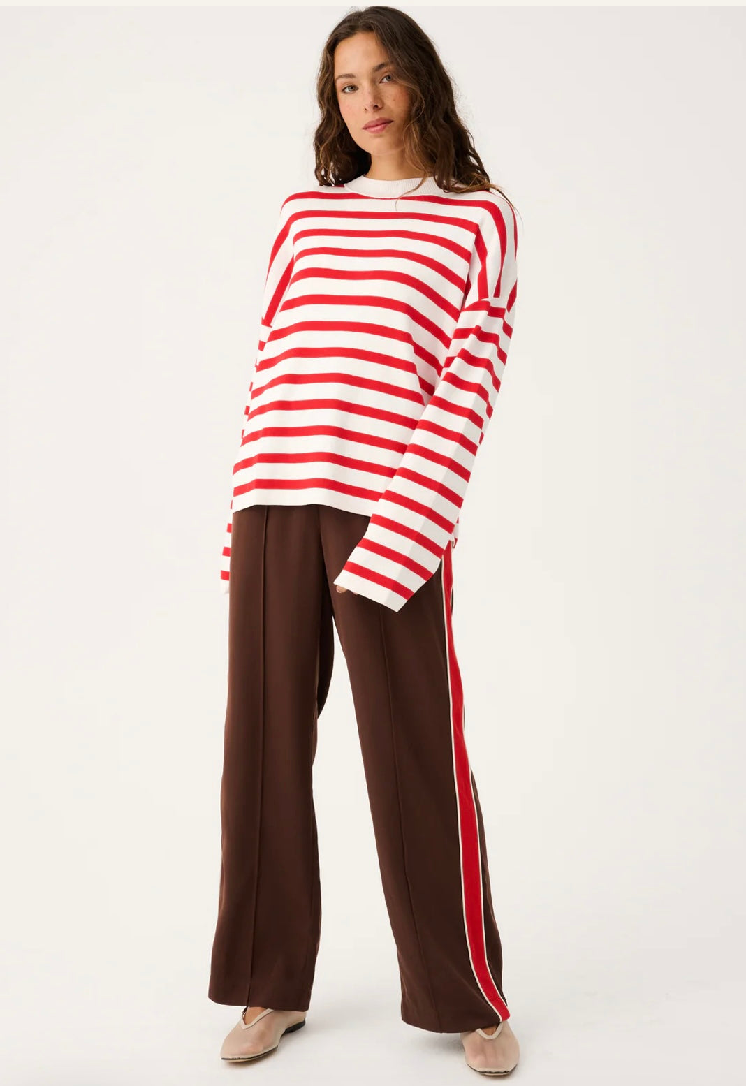 Dusty Pant - Truffle/Red