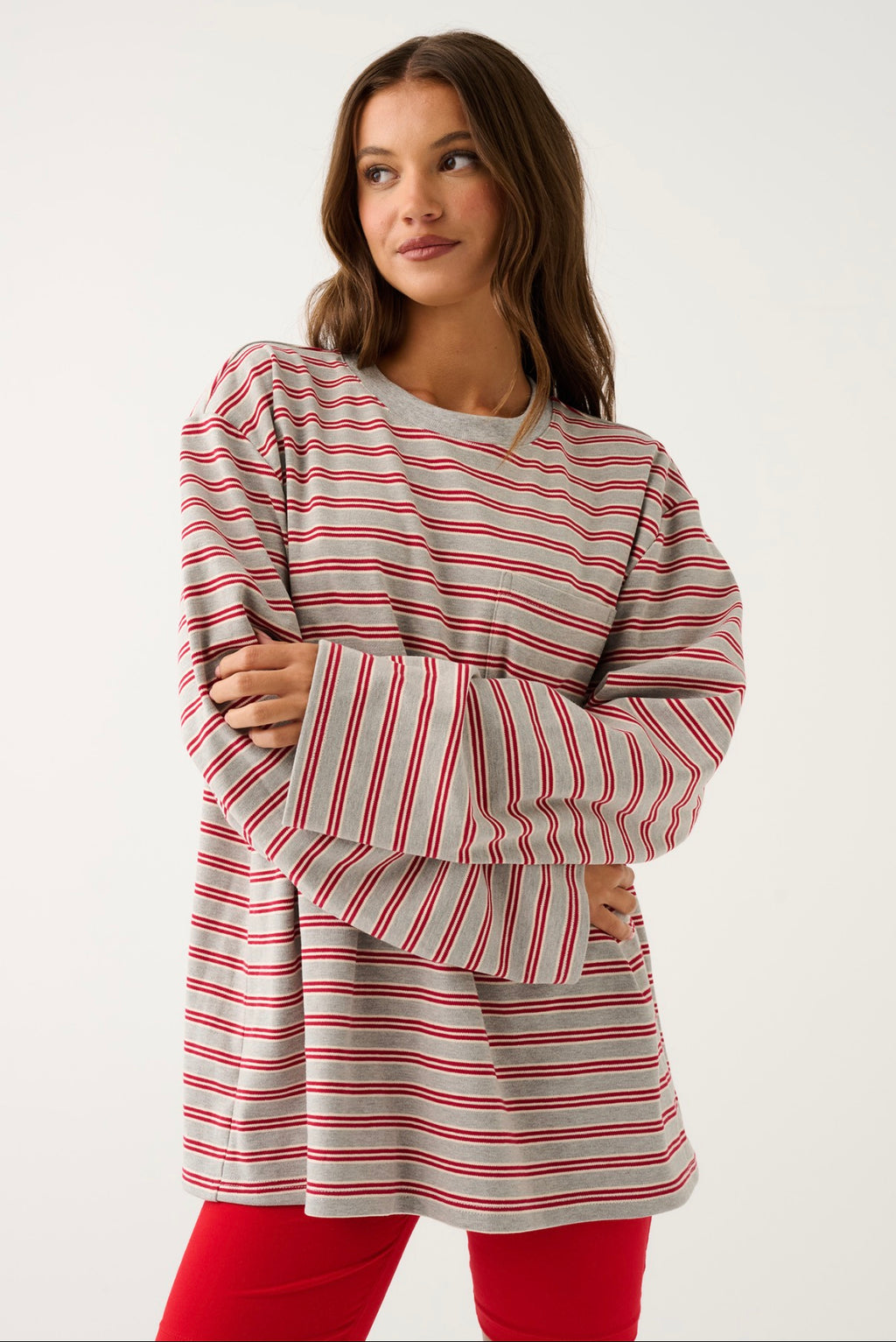 Harley Long Sleeve - Grey Marle Stripe