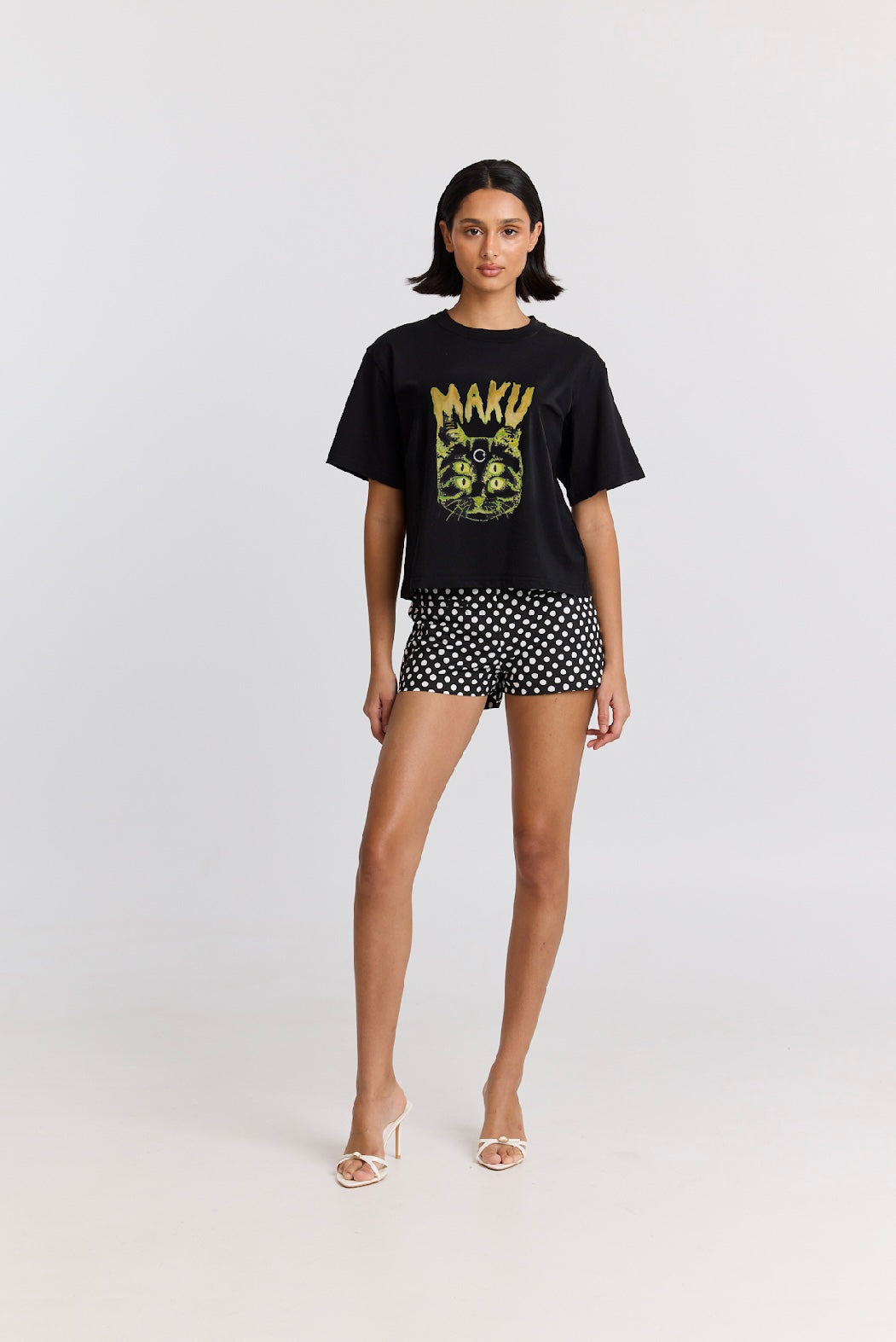 Space Cat Boxy Crop Tee