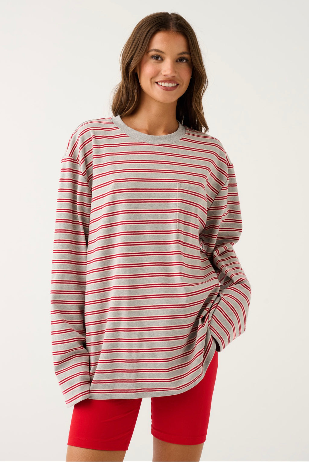 Harley Long Sleeve - Grey Marle Stripe