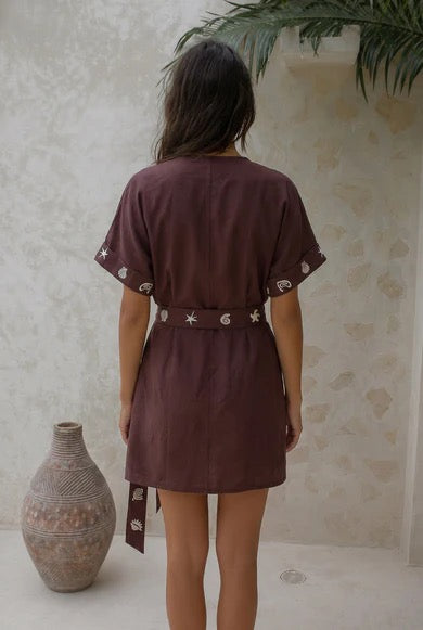 PATINA WRAP DRESS - CHOCOLATE
