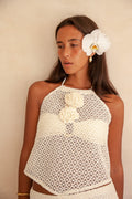 LACE HALTER TOP