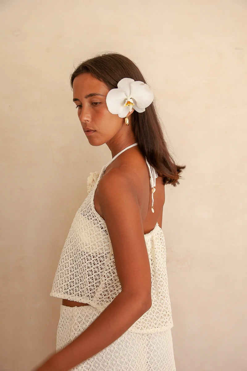 LACE HALTER TOP